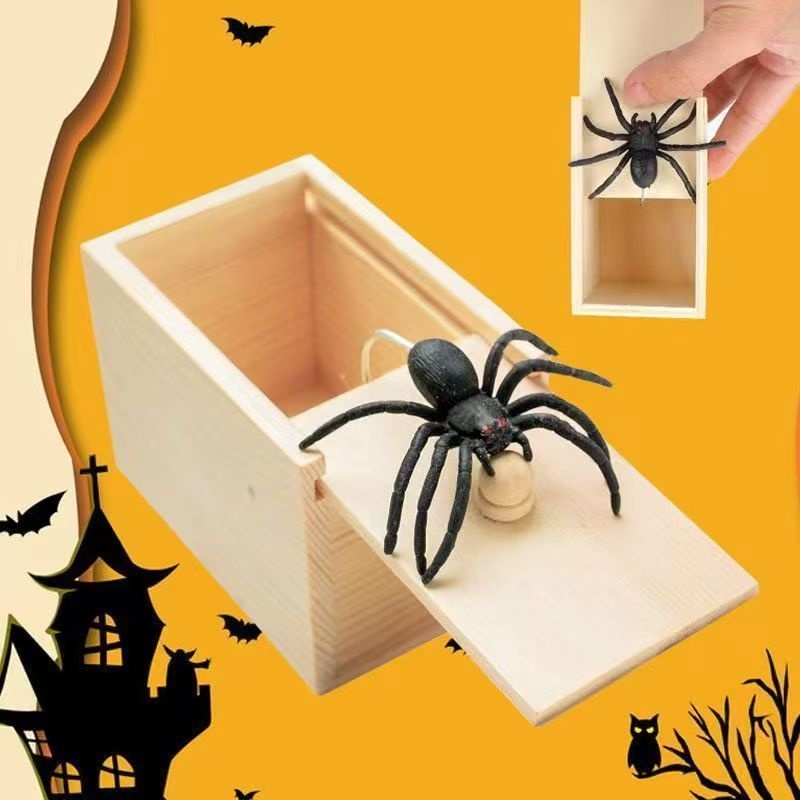 Party Games Easter - Lustiges Geschenk Spinnen-Scherzbox Schreckbox Holz-Plastik-Scherzartikel Versteckte