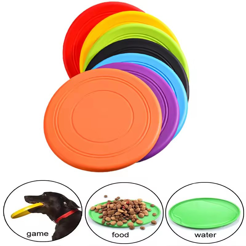 Frisbee Freestyle Disc - Langlebiges Kaubares Haustier-Trainings-Frisbee-Spielzeug Reißfeste Weiche Gummi-Flugscheibe