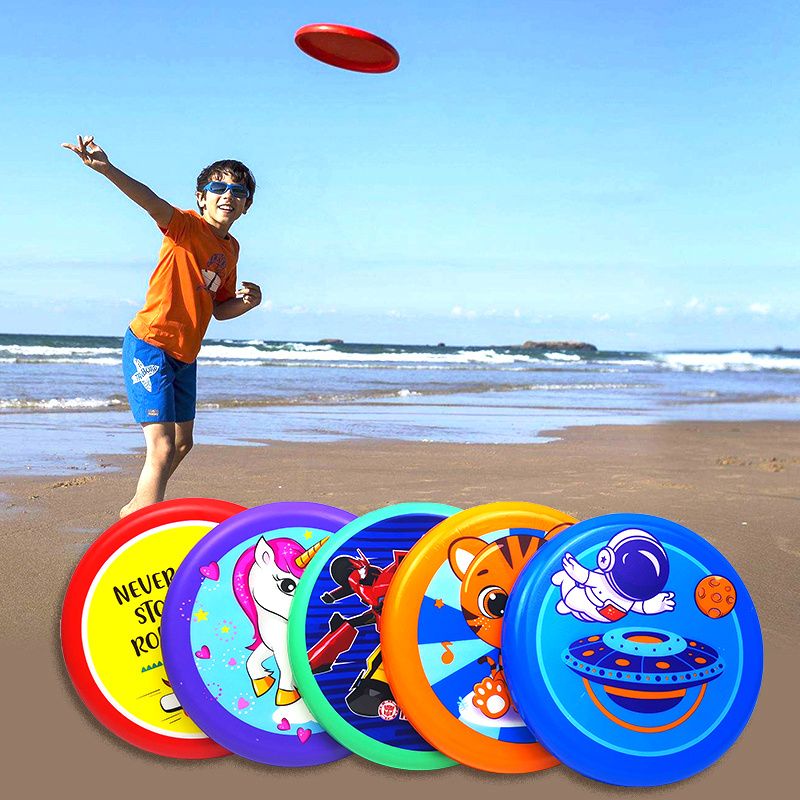 Frisbee Freestyle Disc - Weiche Sicherheits-Flugscheibe für Kinder mit Cartoon-Druck,