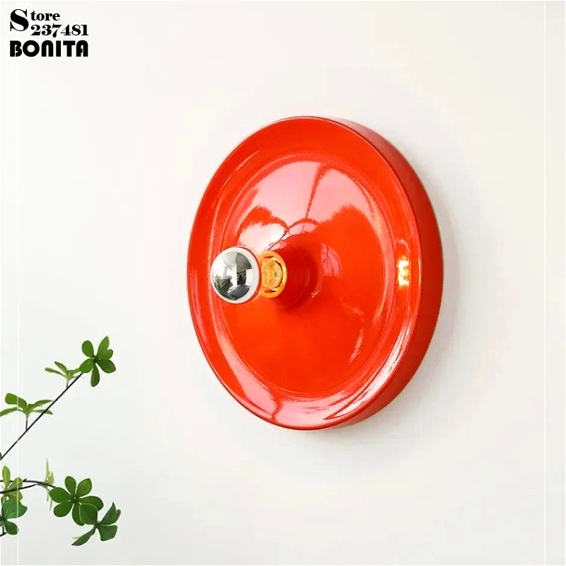 Frisbee Freestyle Disc - Italienischer Stil Orange Gerippte/Flache Scheiben-Wandleuchte Metall