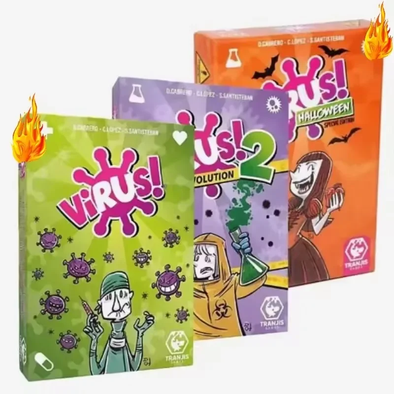 Party Games Youth - 2026 Familien-Strategie-Kartenspiel-Set Virus-Serie 1&2 & Halloween