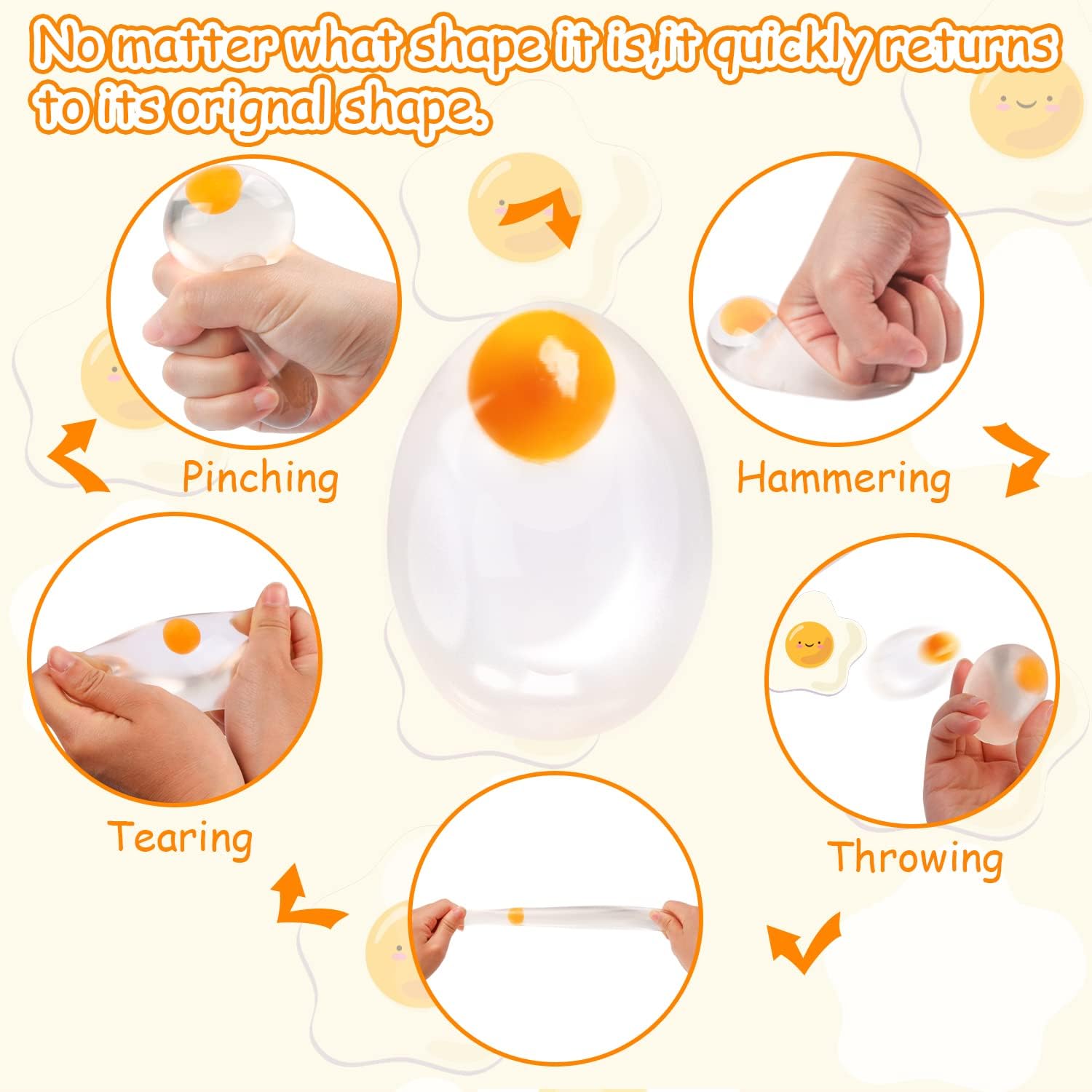 Funky Egg Squishy Ball - Klare – Party Games Graduation Bewertung und Preis